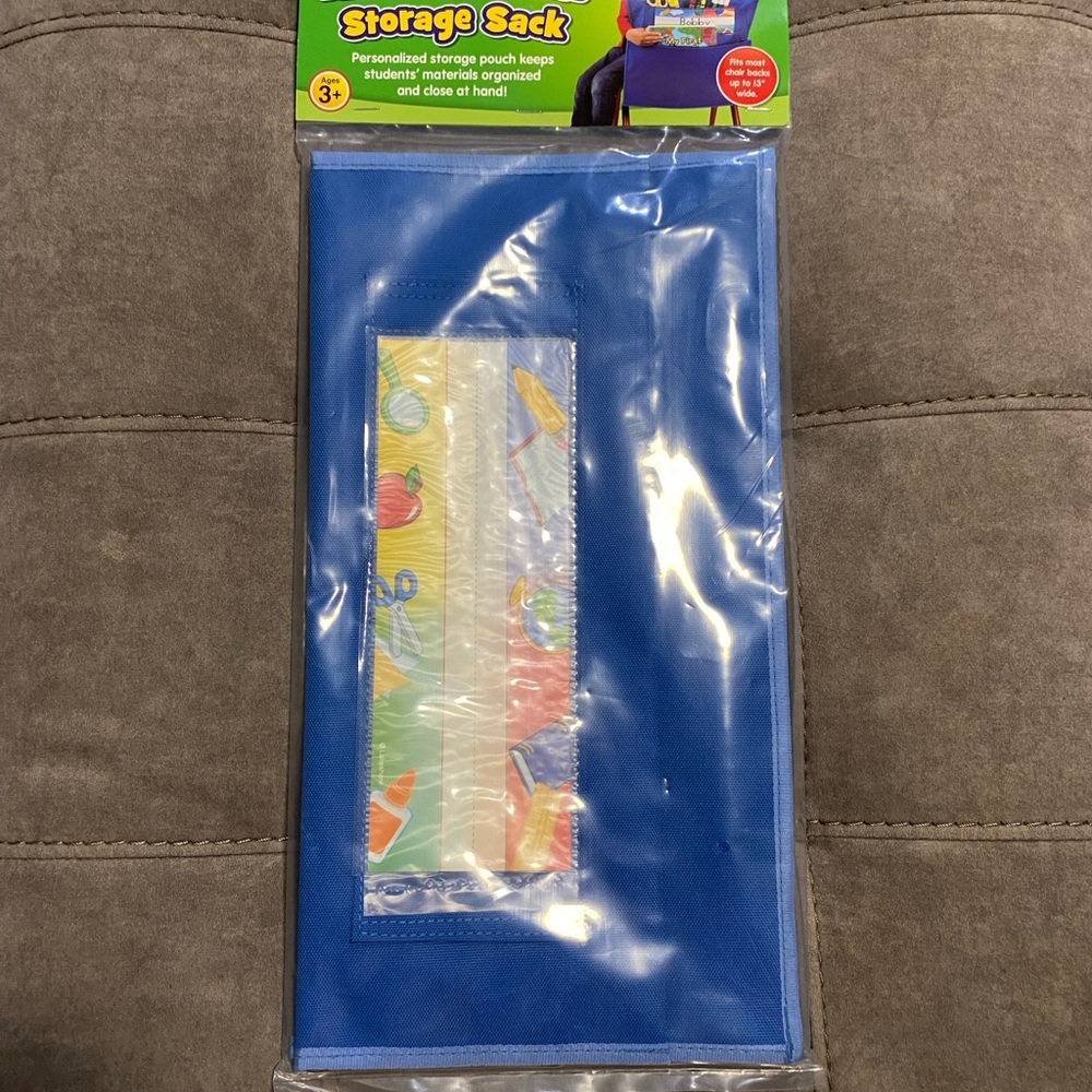 Blue Storage Sack with Colorful Design